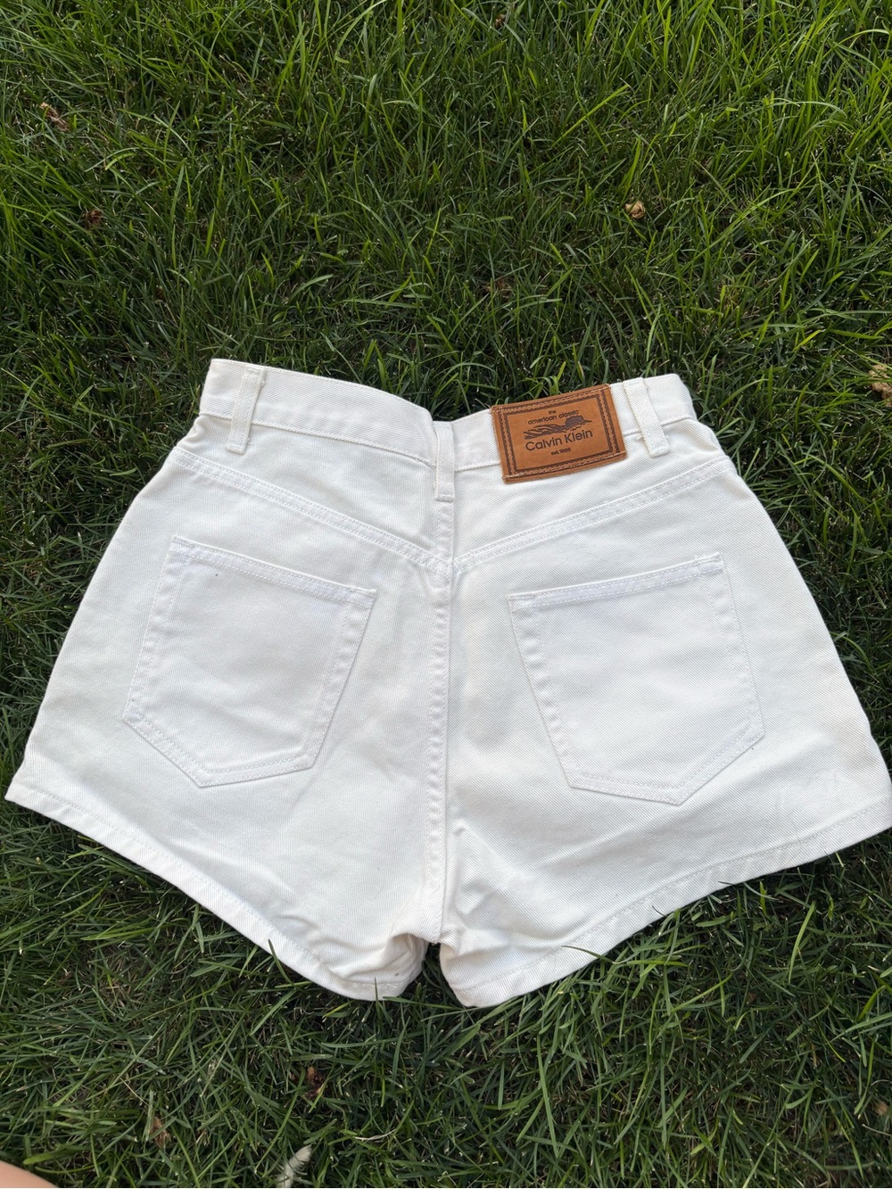 Vintage Calvin Klein White High-Waist Denim Shorts
